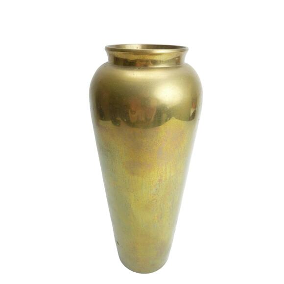 Vintage Brass Flower Floral Decorative Vase - Picture 2 of 5